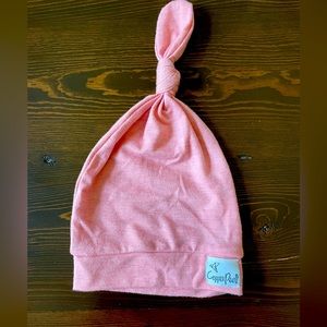 Copper Pearl top knot hat, size 0-4 months.